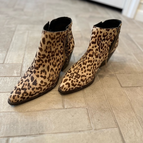 Sam Edelman Walden Bootie Leopard Genuine Calf Hair Ankle Boots Size 8 - Picture 6 of 7